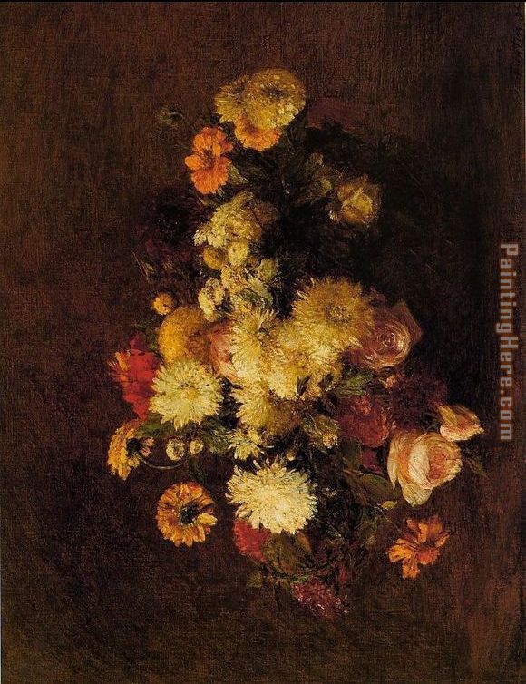 Bouquet of Flowers I painting - Henri Fantin-Latour Bouquet of Flowers I art painting